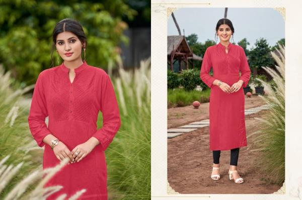 Poonam Smit Pintex Ethnic Wear Rayon Designer Kurti Collection